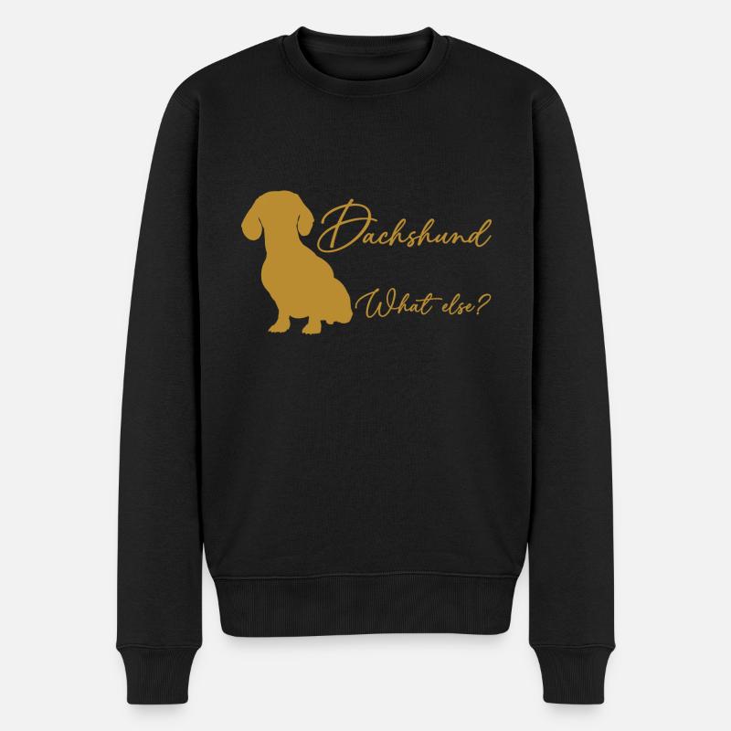 Dackel was sonst? Dackelsilhouette - Männer Premium Bio Pullover - Schwarz