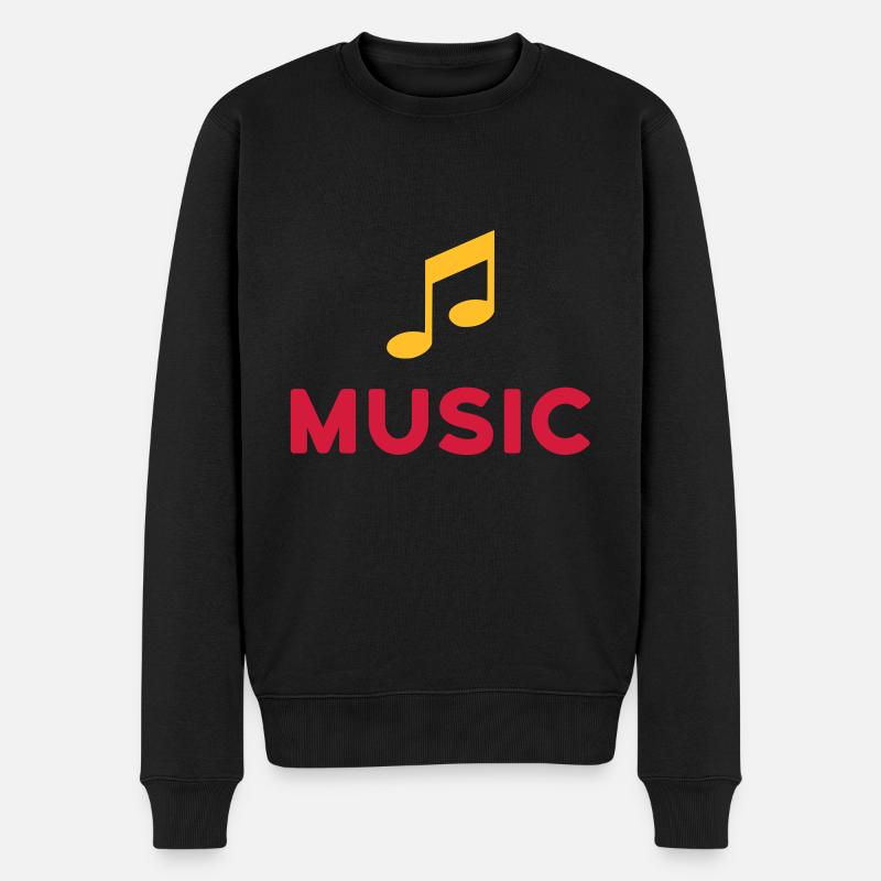 ★ Designfarben änderbar ★ Music (Note) - Männer Premium Bio Pullover - Schwarz