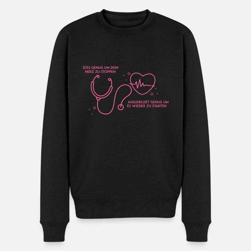 Krankenschwester, Krankenhaus, Pflegekraft - Männer Premium Bio Pullover - Schwarz