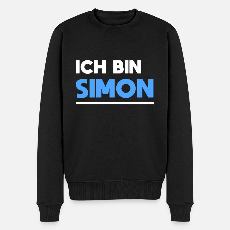 Simon Name Spruch für stolze Simons - Männer Premium Bio Pullover - Schwarz