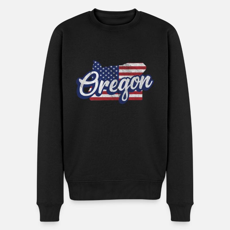 US Flagge Oregon Design für stolze Oregonians - Männer Premium Bio Pullover - Schwarz