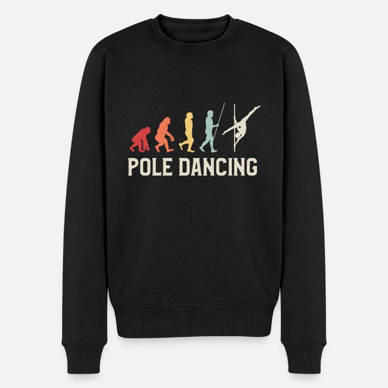 Pole Dancing Evolution Tänzerin Pole Fitness - Männer Premium Bio Pullover - Schwarz