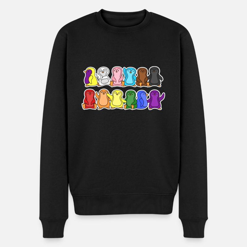 Fierté Progrès Flag Penguins Egalité - Pull Premium bio Homme - noir