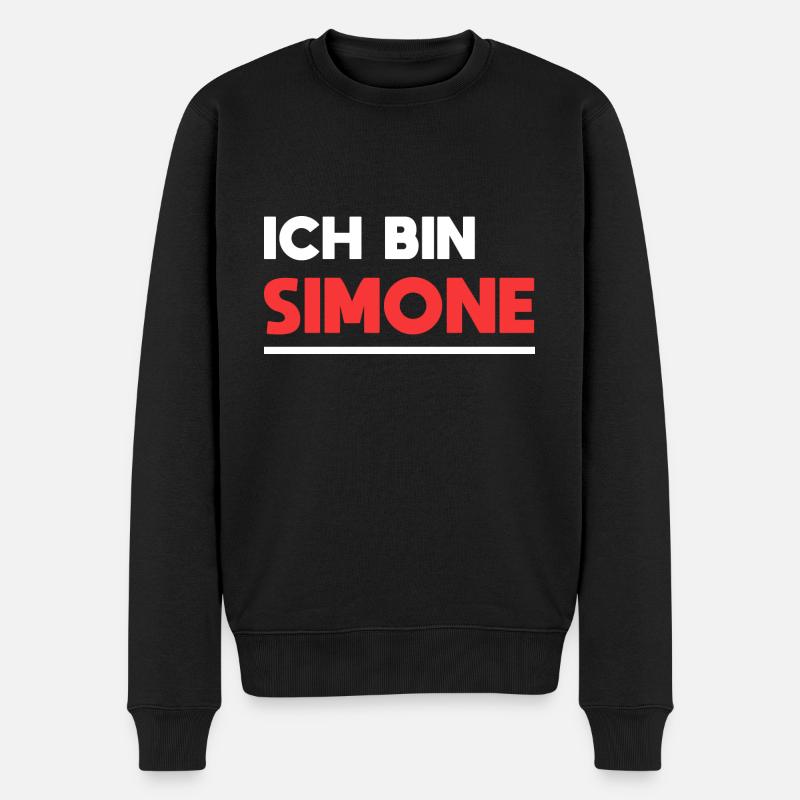 Simone Name Spruch für stolze Simones - Männer Premium Bio Pullover - Schwarz