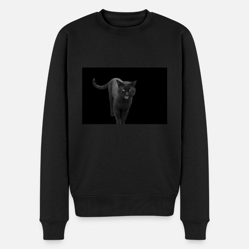 chat noir chat chaton - Pull Premium bio Homme - noir