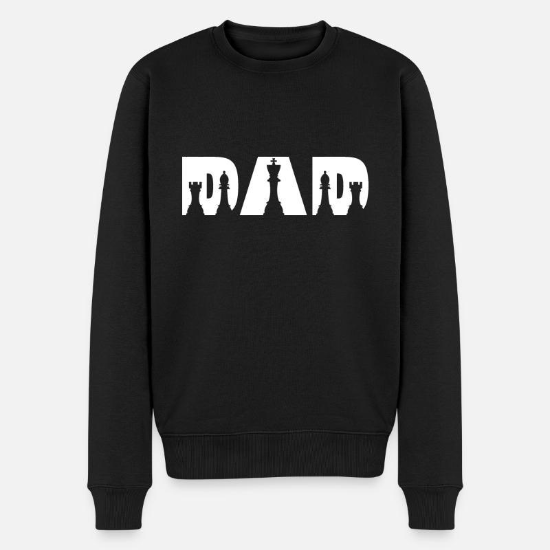 Schach Papa - Männer Premium Bio Pullover - Schwarz