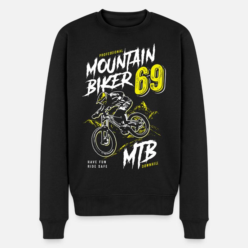 Mountainbike - Mountainbiker - Mountainbiken - MTB - Männer Premium Bio Pullover - Schwarz