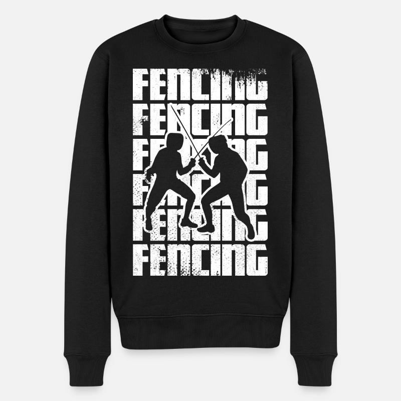 Klassisches Fechten Skizze - Männer Premium Bio Pullover - Schwarz