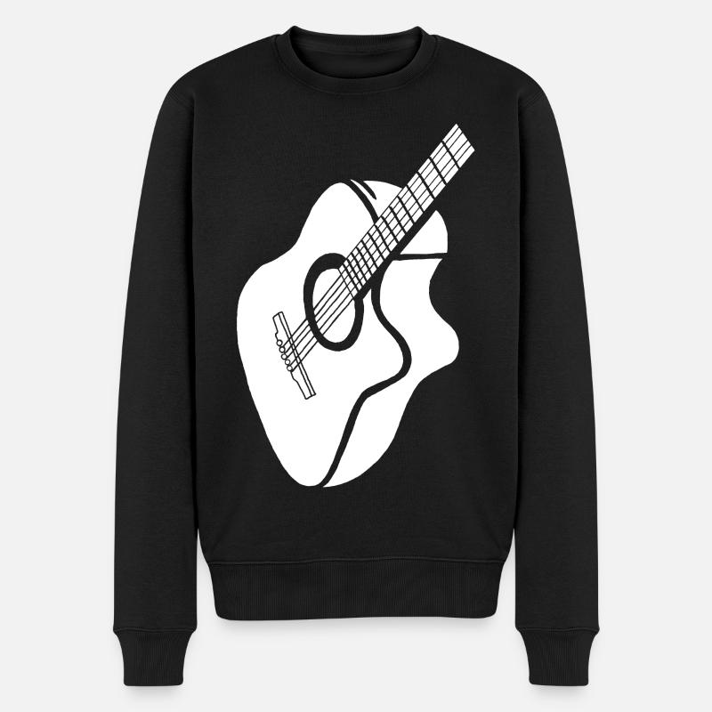weiße Gitarre - Männer Premium Bio Pullover - Schwarz