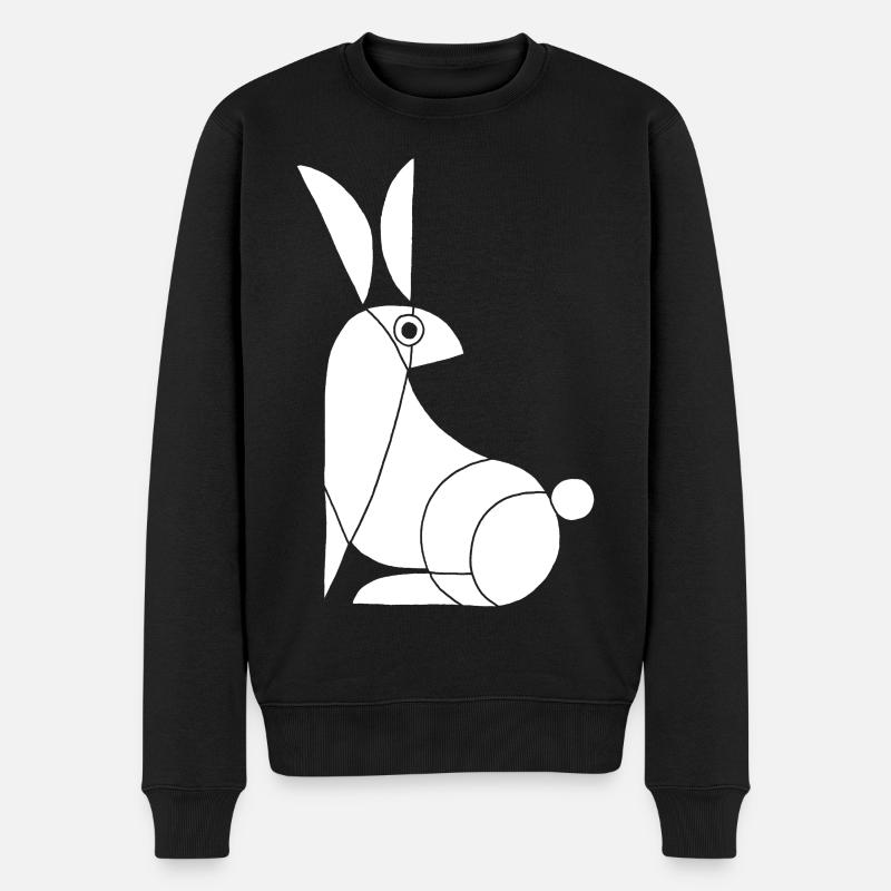 Drôle de lapin blanc - Pull Premium bio Homme - noir