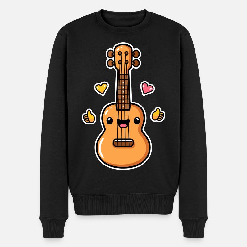 Ukulélé Style Dessin Animé - Pull Premium bio Homme - noir
