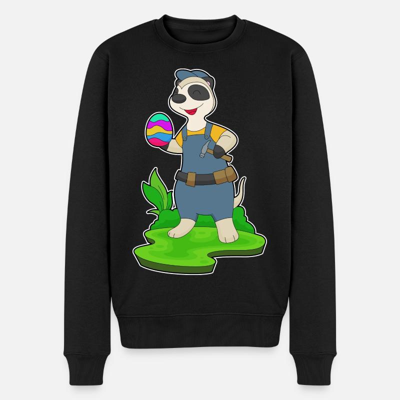 Erdmännchen Ostern Handwerker - Männer Premium Bio Pullover - Schwarz