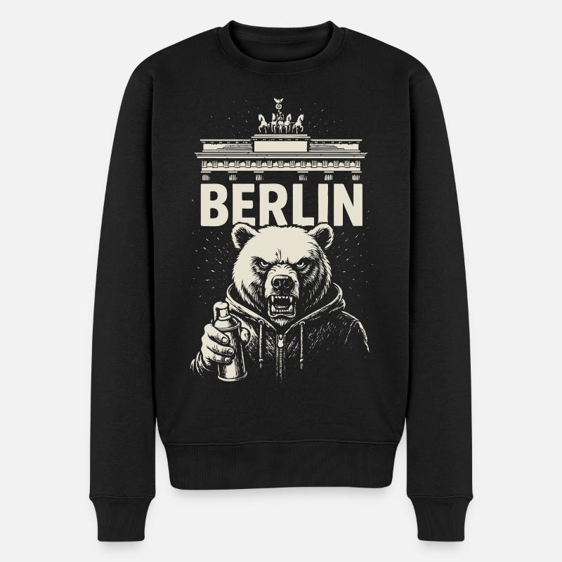 Berlin Rebell - Männer Premium Bio Pullover - Schwarz