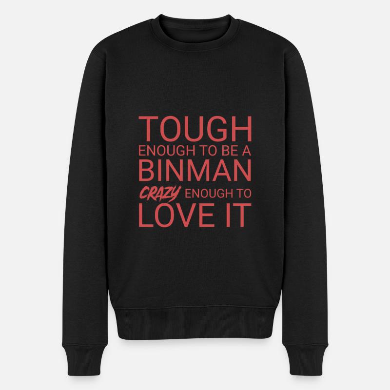 Binman Crazy - Männer Premium Bio Pullover - Schwarz