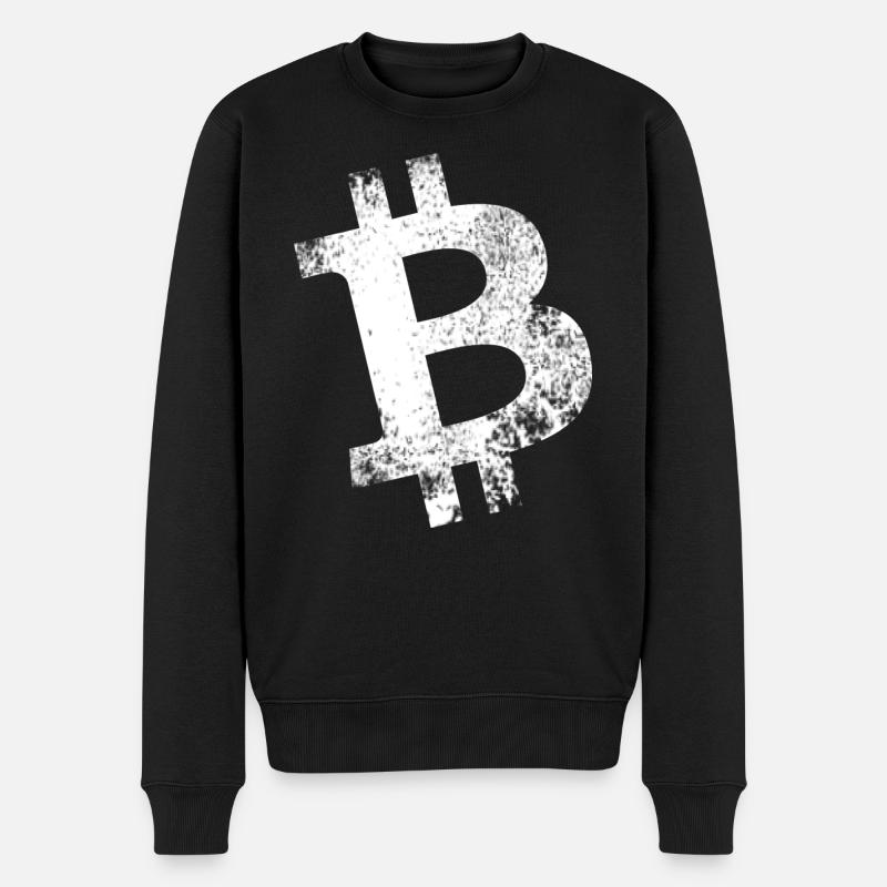 Bitcoin Krypto - Männer Premium Bio Pullover - Schwarz