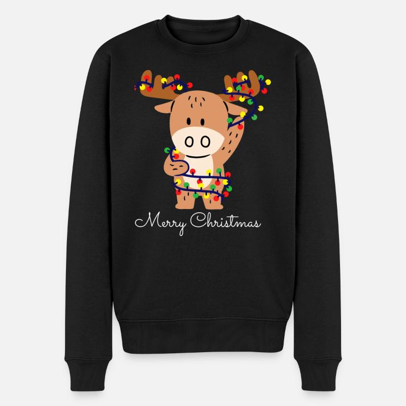 Frohe Weihnachten. - Männer Premium Bio Pullover - Schwarz