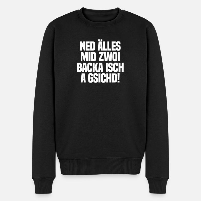 Lustig Schwäbisch Spruch Schwob Schwoba Schwaben - Männer Premium Bio Pullover - Schwarz