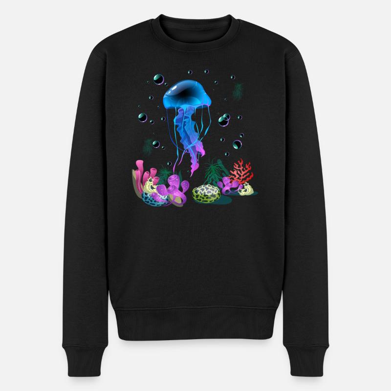 Vacances mer été animaux marins - Pull Premium bio Homme - noir