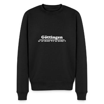 Göttingen Koordinaten - Männer Premium Bio Pullover - Schwarz - Vorne - Nico (187cm)