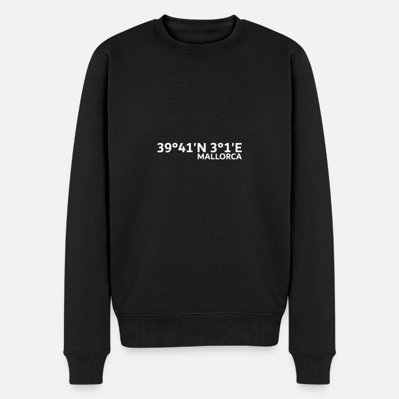 Mallorca Koordinaten - Männer Premium Bio Pullover - Schwarz