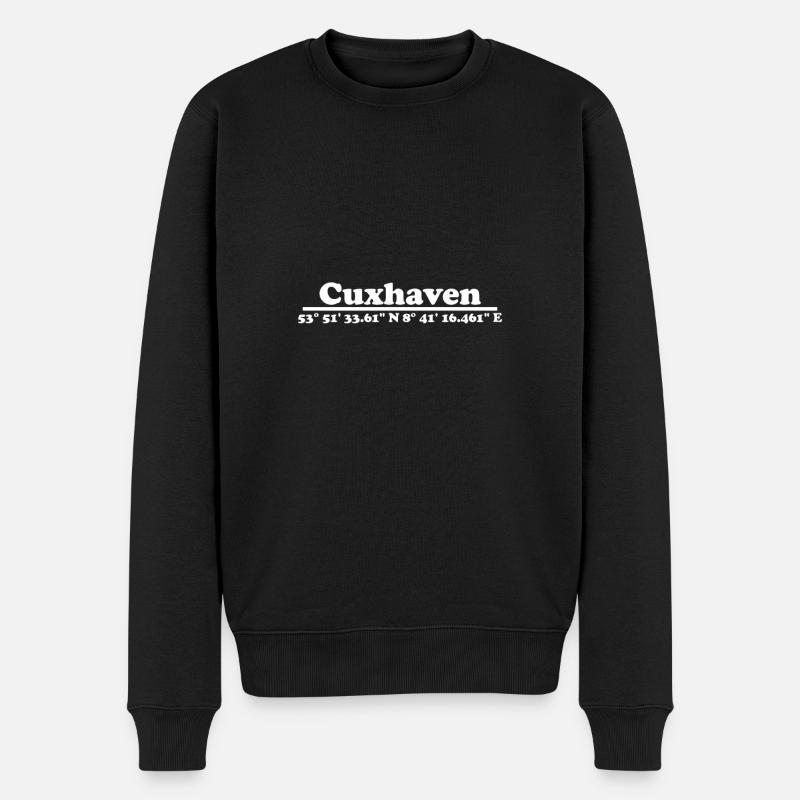 Coordonnées de Cuxhaven - Pull Premium bio Homme - noir