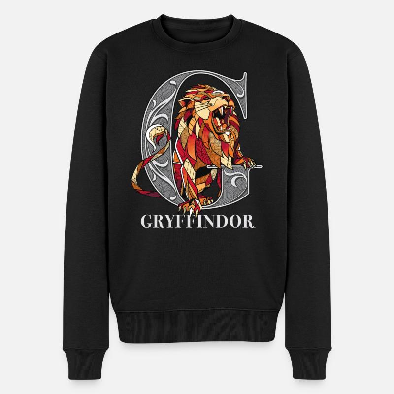 Harry Potter Gryffindor Gold monochrom - Männer Premium Bio Pullover - Schwarz