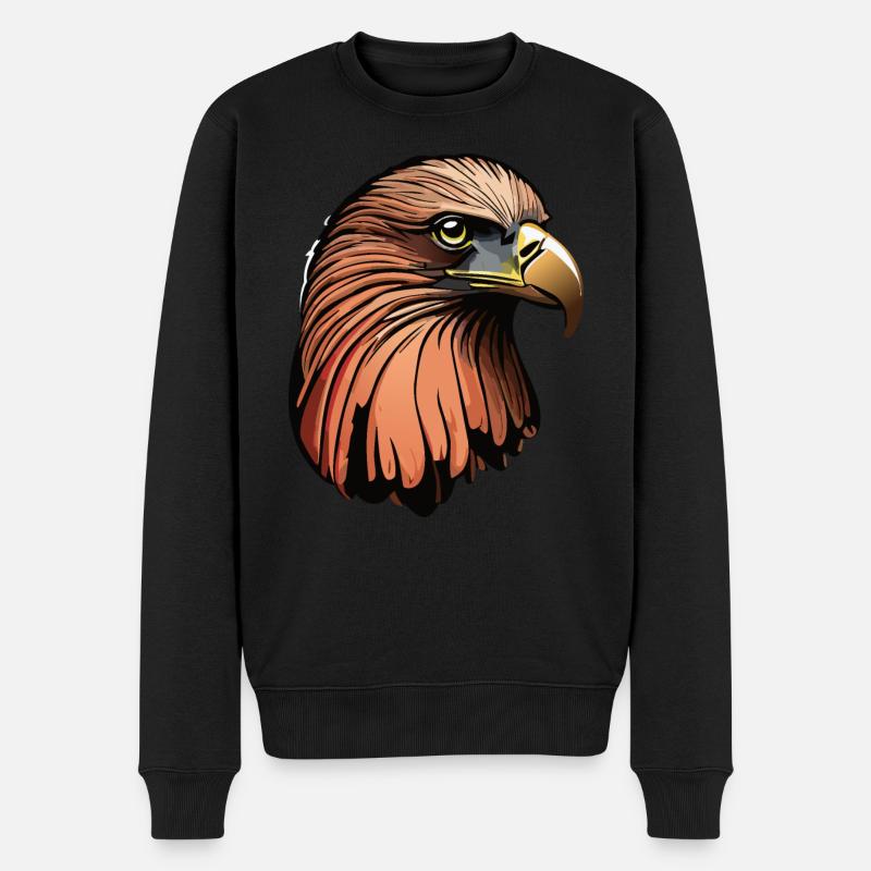 Adler - Männer Premium Bio Pullover - Schwarz