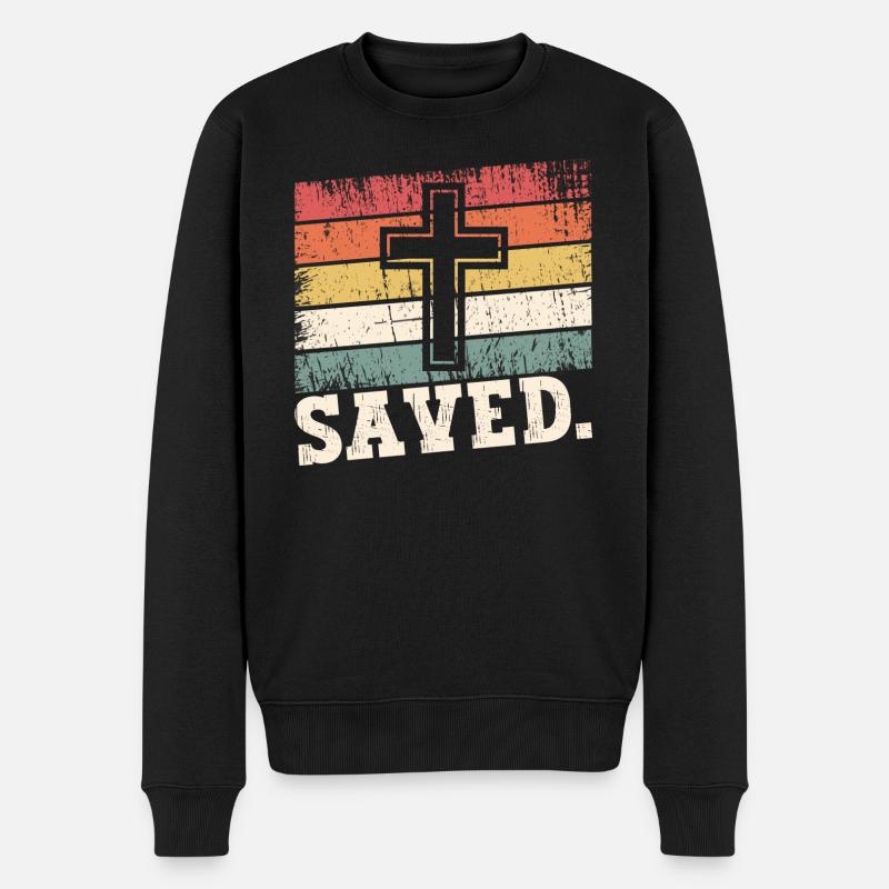 Jesus Christus - Christliches Shirt - Christliche - Männer Premium Bio Pullover - Schwarz