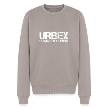 URBEX URBAN EXPLORING Fashion by custom design - Männer Premium Bio Pullover - Taupe - Vorne - Nico (187cm)