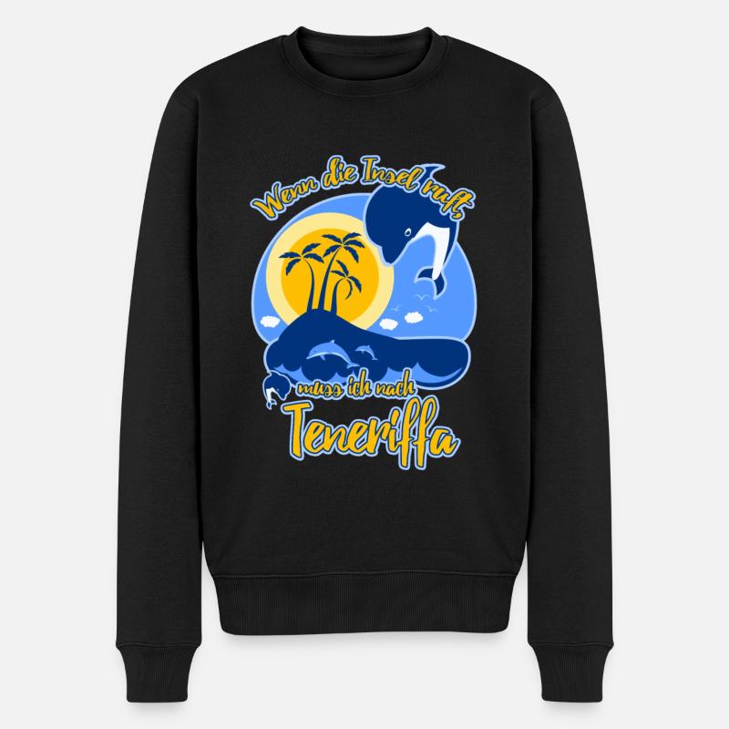 Wenn die Insel ruft, muss ich nach Teneriffa - Männer Premium Bio Pullover - Schwarz