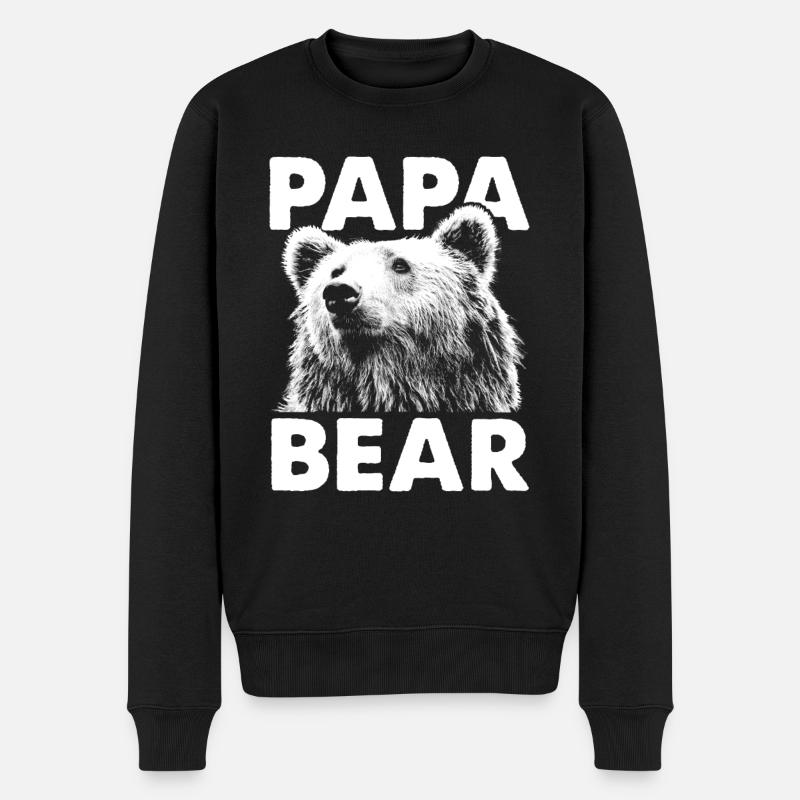 Papa Bear Papa Père Ours Cadeau - Pull Premium bio Homme - noir