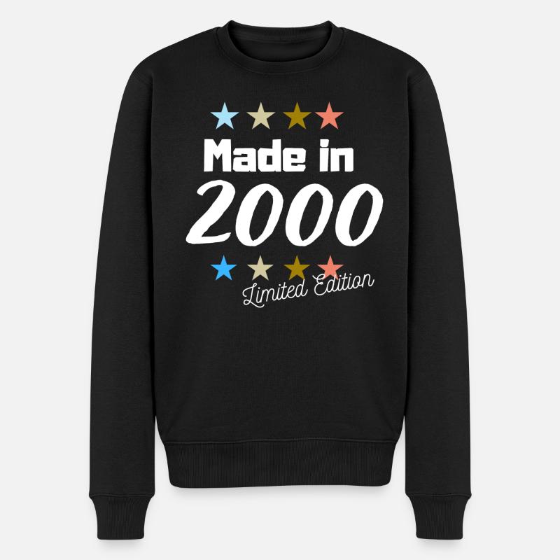 Made in 2000 Limited Edition Jahrgang Geburtstag - Männer Premium Bio Pullover - Schwarz