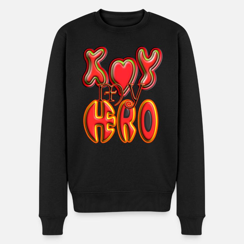 Je t’aime mon héros - Pull Premium bio Homme - noir