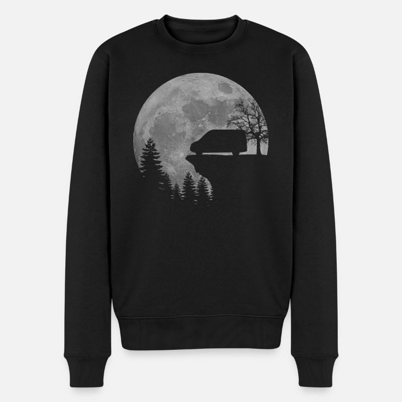 Camper Van, Kastenwagen, Wohnmobil, Mond - Männer Premium Bio Pullover - Schwarz