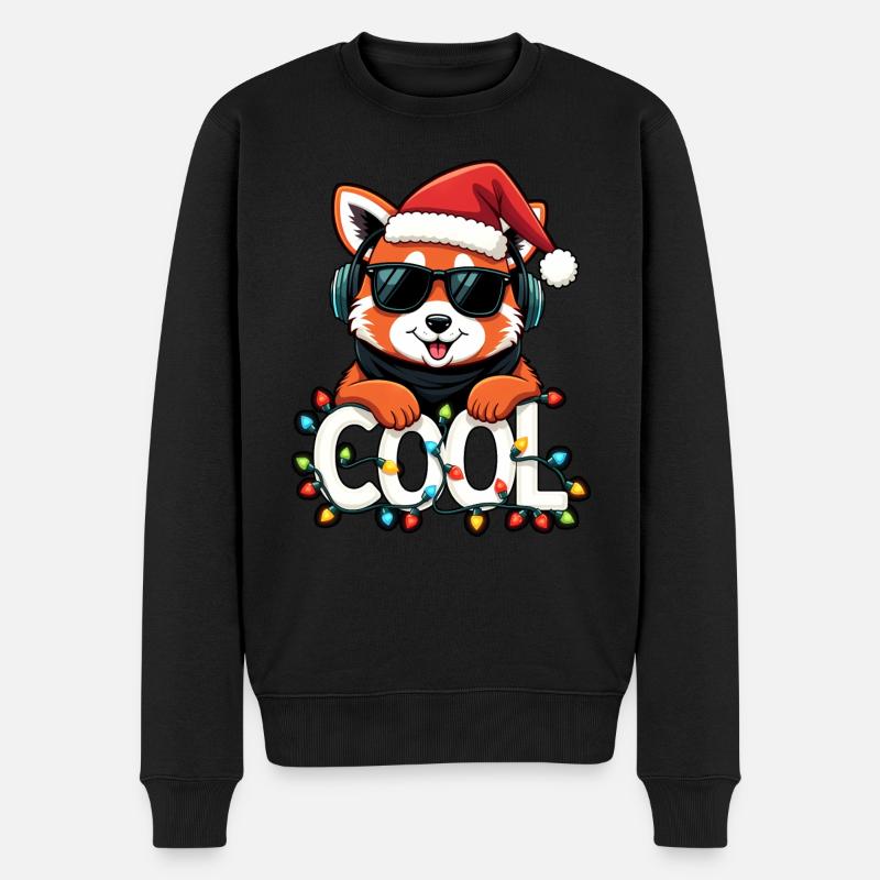 Cool Red Panda - Noël - Pull Premium bio Homme - noir