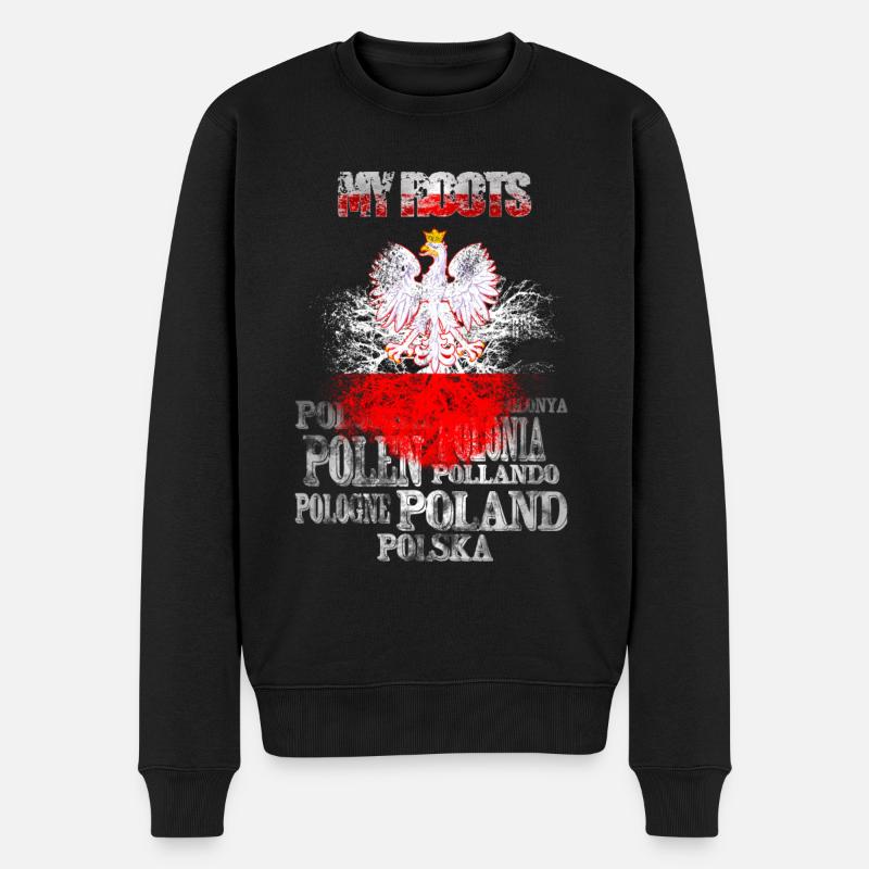Polska Polen My Roots - Männer Premium Bio Pullover - Schwarz
