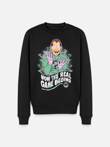DC Comics Batman Villain The Riddler Quote - Men's Premium Organic Jumper - black