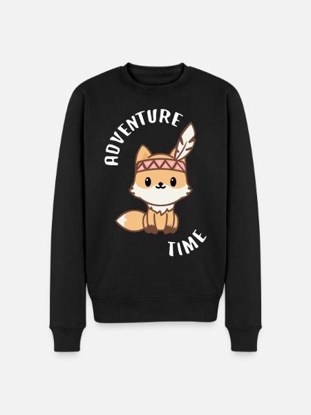Cute fox - ADVENTURE TIME - Men's Premium Organic Jumper - black