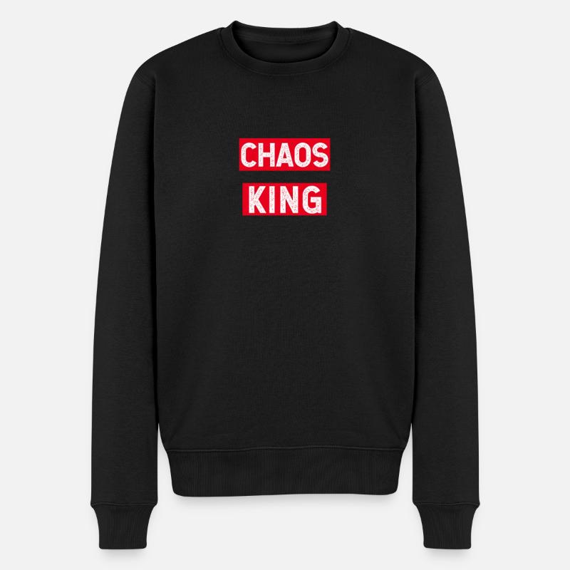 Chaos drôle roi dictons drôles - Pull Premium bio Homme - noir