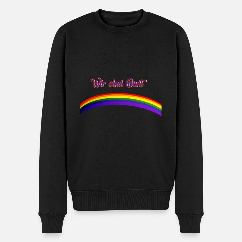 Bunt Schwul Gay Lesbisch Antifa - Männer Premium Bio Pullover - Schwarz