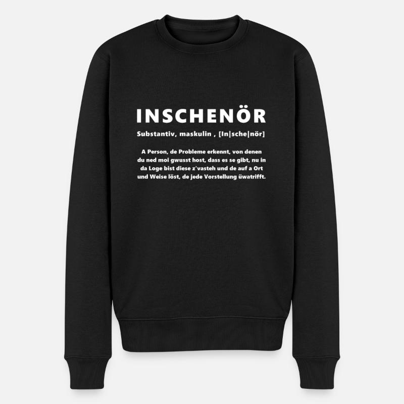 Inschenör Weiß - Männer Premium Bio Pullover - Schwarz