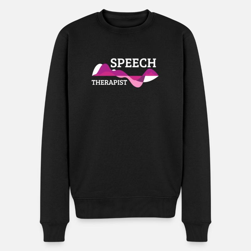 Logopäde Sprache hören Therapie Medizin Geschenk - Männer Premium Bio Pullover - Schwarz