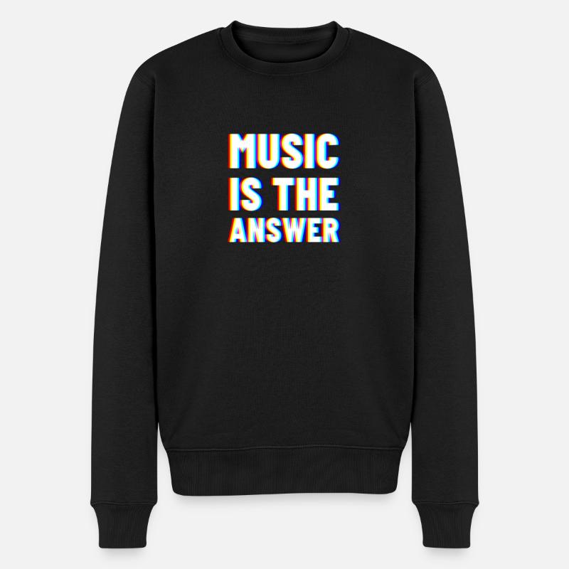 Musique Techno Electro - Pull Premium bio Homme - noir