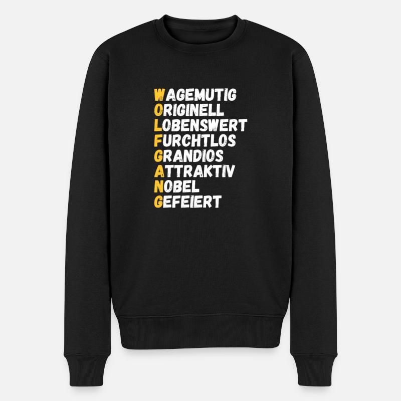 Name Spruch lustig Freund Wolfgang geschenk - Männer Premium Bio Pullover - Schwarz