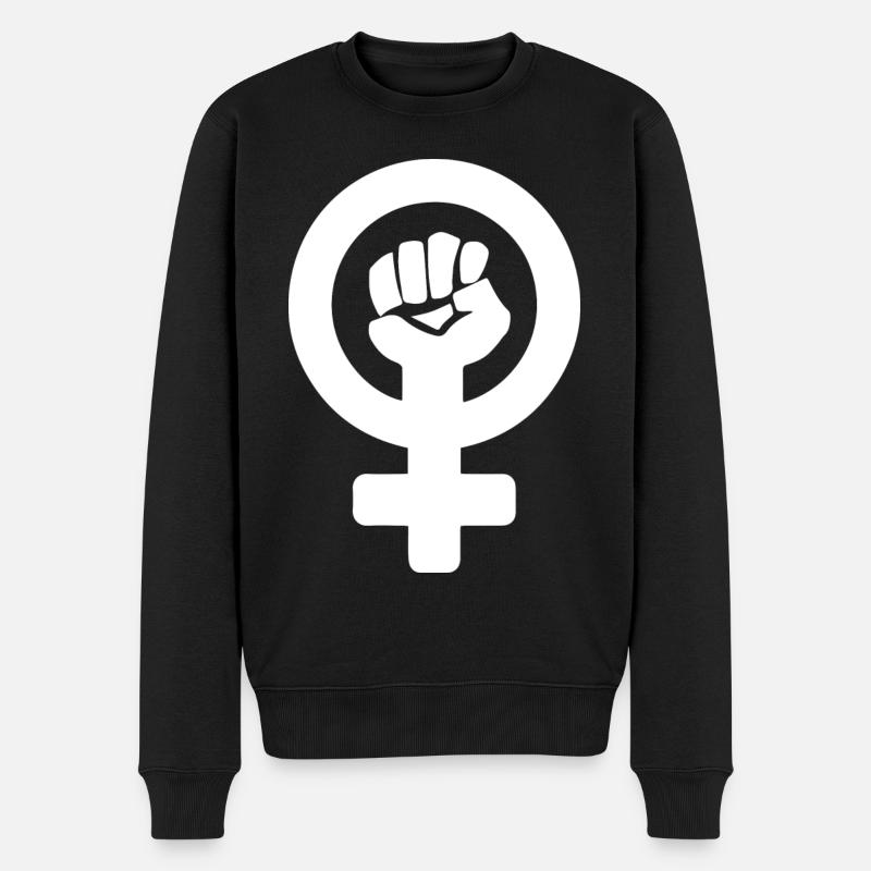 Frauenpower - Männer Premium Bio Pullover - Schwarz