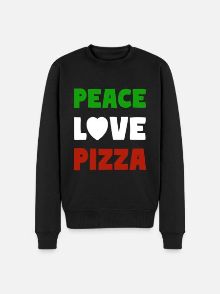 PEACE LOVE PIZZA - Men's Premium Organic Jumper - black
