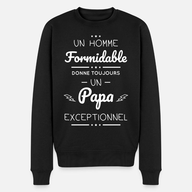 Un homme formidable donne un papa exceptionnel - Pull Premium bio Homme - noir
