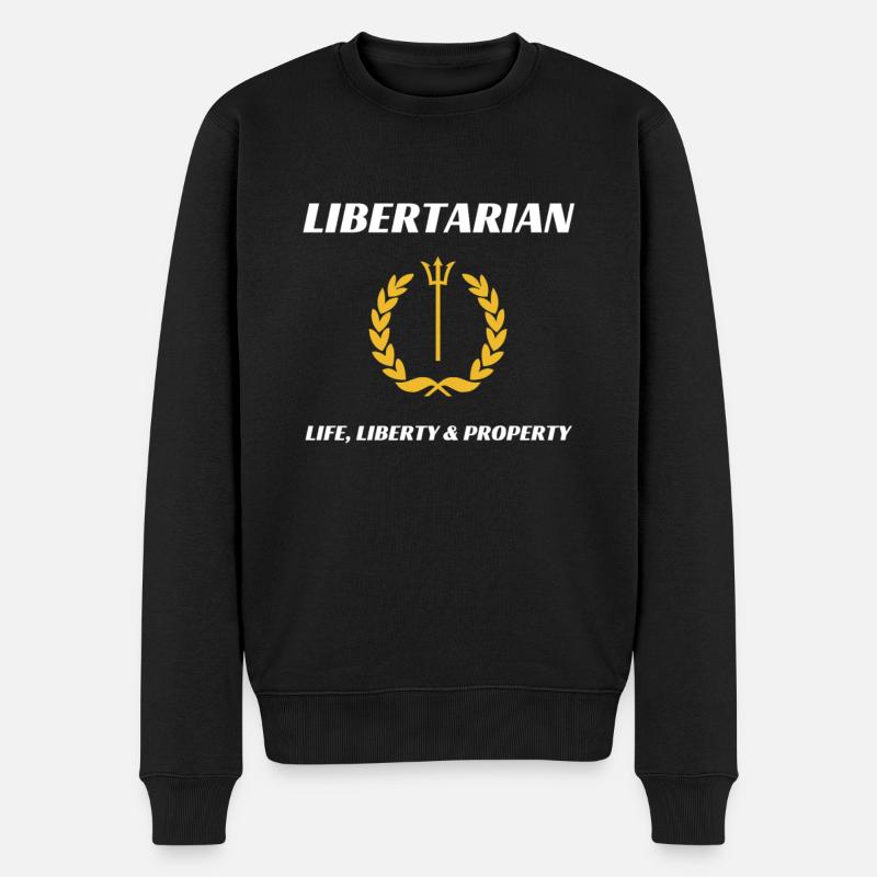 Libertär Freiheit Politik Anarcho Steuern Geschenk - Männer Premium Bio Pullover - Schwarz