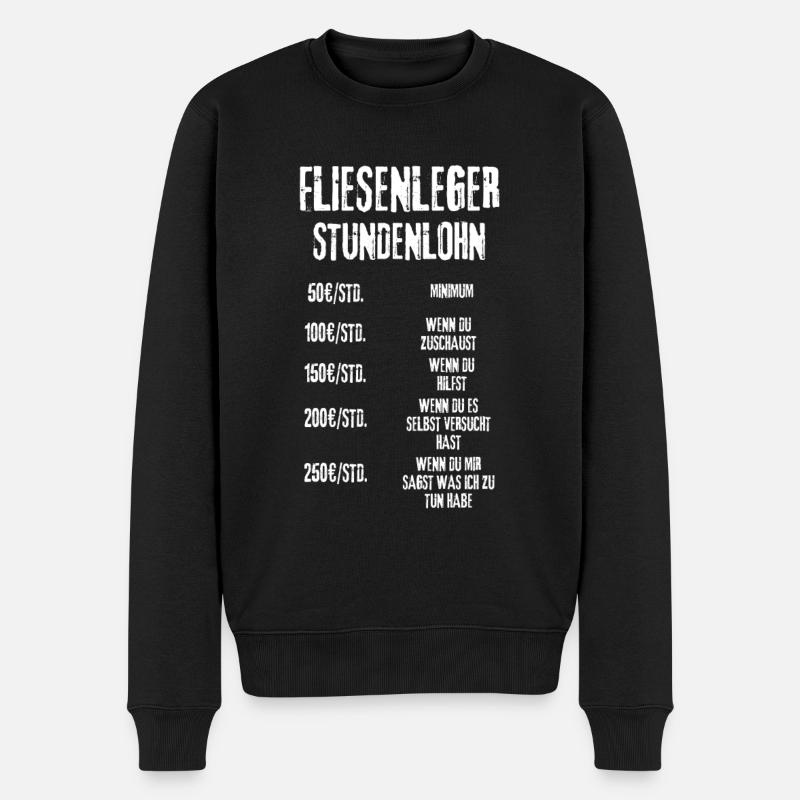 Fliesenleger - Männer Premium Bio Pullover - Schwarz