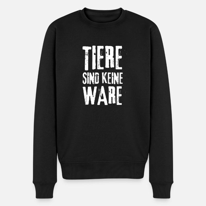 Veganismus veganerin tierfreund tierrecht geschenk - Männer Premium Bio Pullover - Schwarz